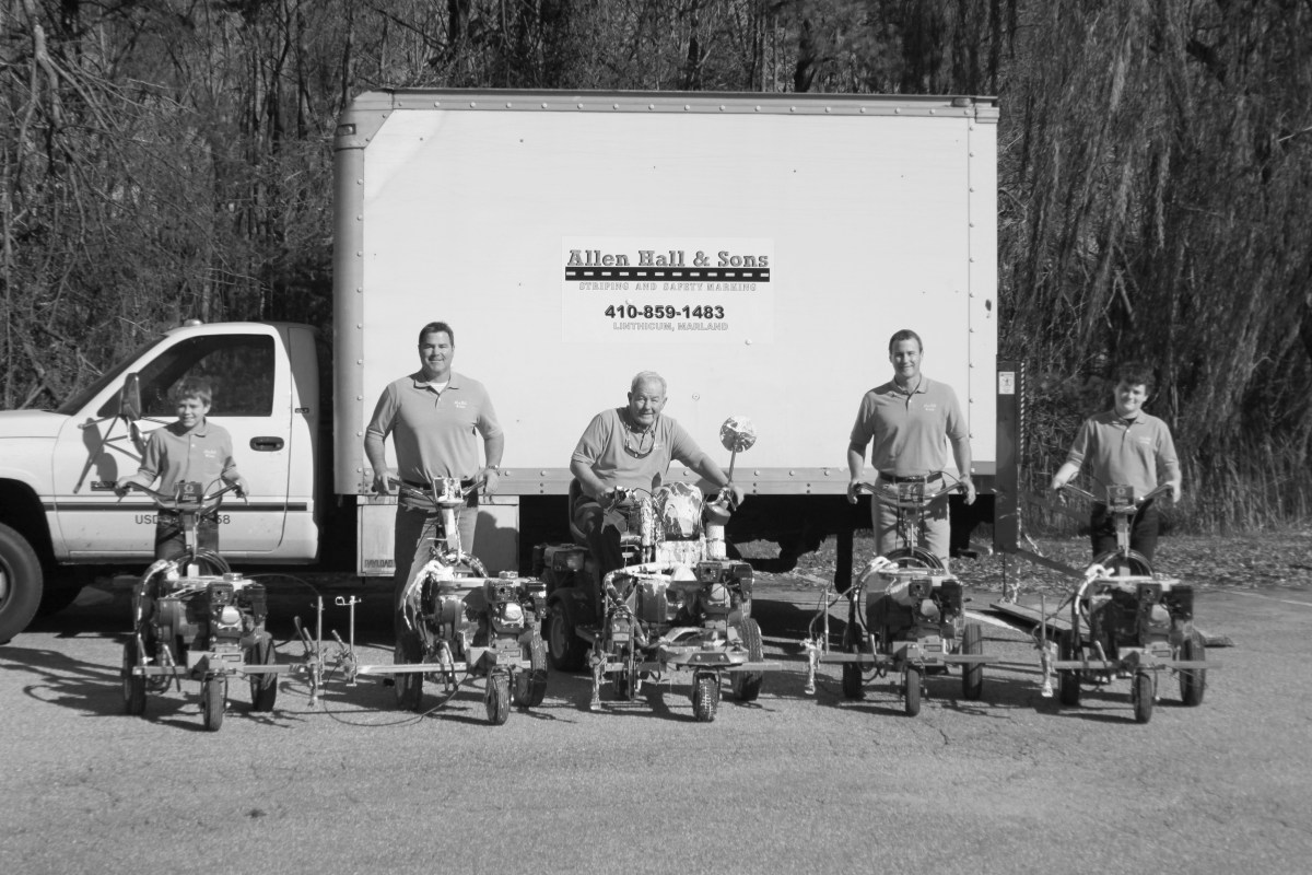 allen Hall and Sons, pavement marking, parking lots, warehouse, safety lines