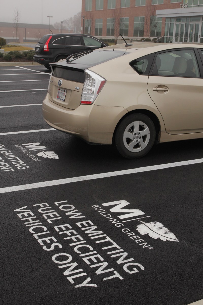 pavement marking, allen hall and sons, fuel efficient vehicle, charging station spaces